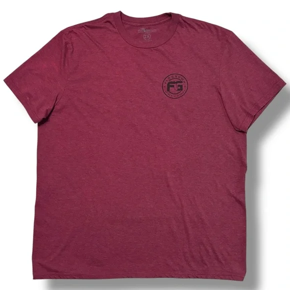 FLOGROWN Maroon Crew Neck Shirt USA Mud Truck Design - Picture 2 of 7